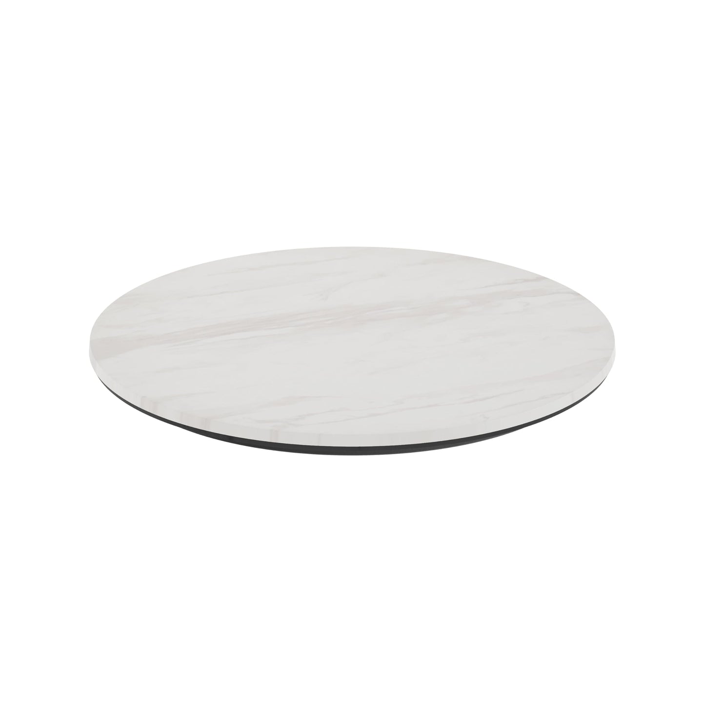 Flash Furniture Acadia 24" Round White Faux Marble Tabletop, TopGuard HPL Seamless Edge, Scratch & Stain Resistant, All-Weather Durability, Commercial Grade