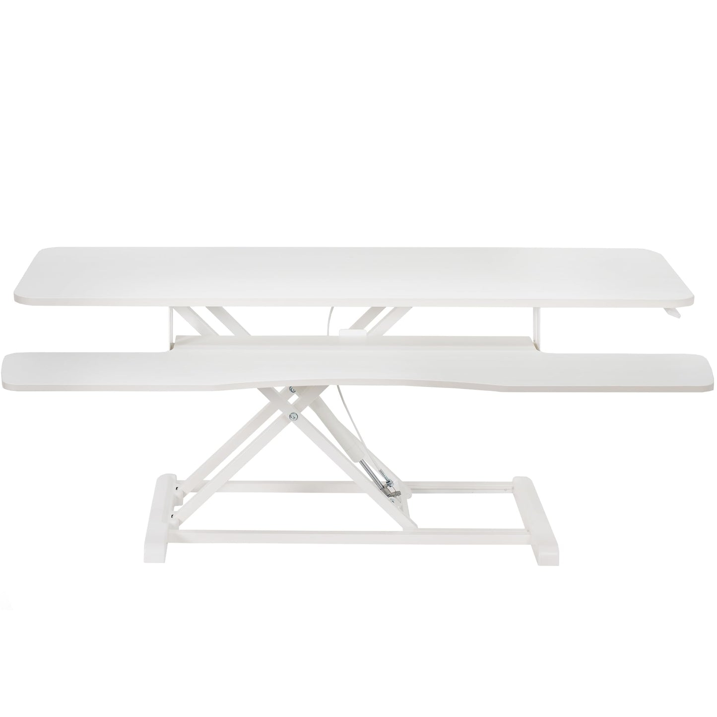 VIVO 48 inch Desk Converter, K Series, Height Adjustable Sit to Stand Riser, Dual Monitor and Laptop Workstation with Wide Keyboard Tray, White, DESK-V048KW