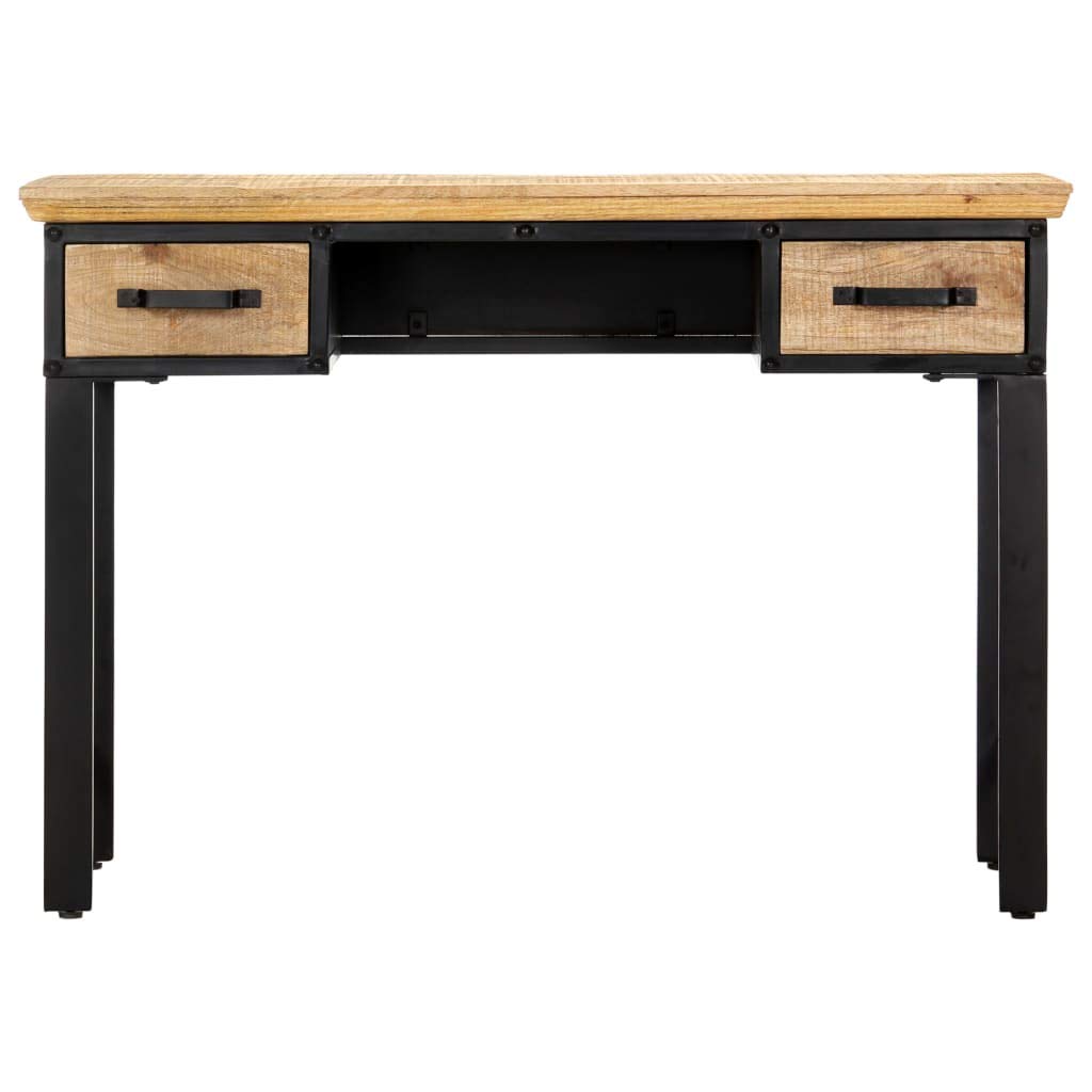 UYTENBMF Solid Mango Wood Writing Desk with 2 Drawers, 43.3"x19.6"x29.9" Home Office Computer Table, Study Desk for Small Items Storage