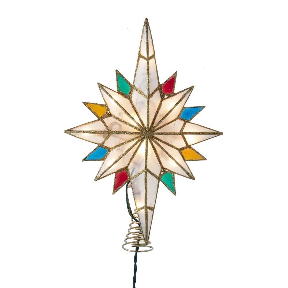 Kurt S. Adler 10-Light Bethlehem Capiz Star Multi-Tip Treetop