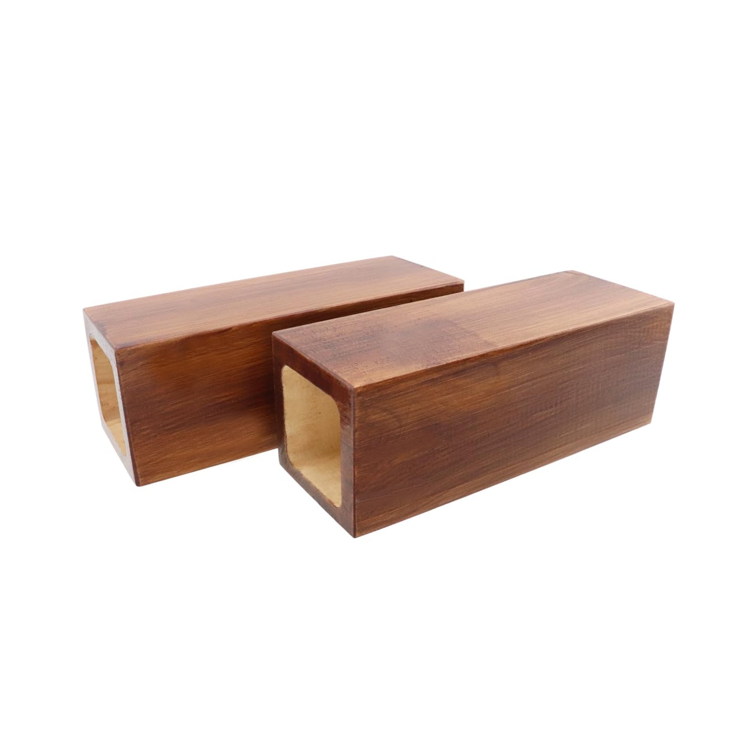 Tsnamay Retro Red Cuboid Pine Wooden Square Holes Risers, Heavy Duty Wood Riser Enhancer Fit Inner Hole 1.97" Increase Height 5.91" for Dining Bench Legs, Chest of Drawers and Plant Pots 4Pcs