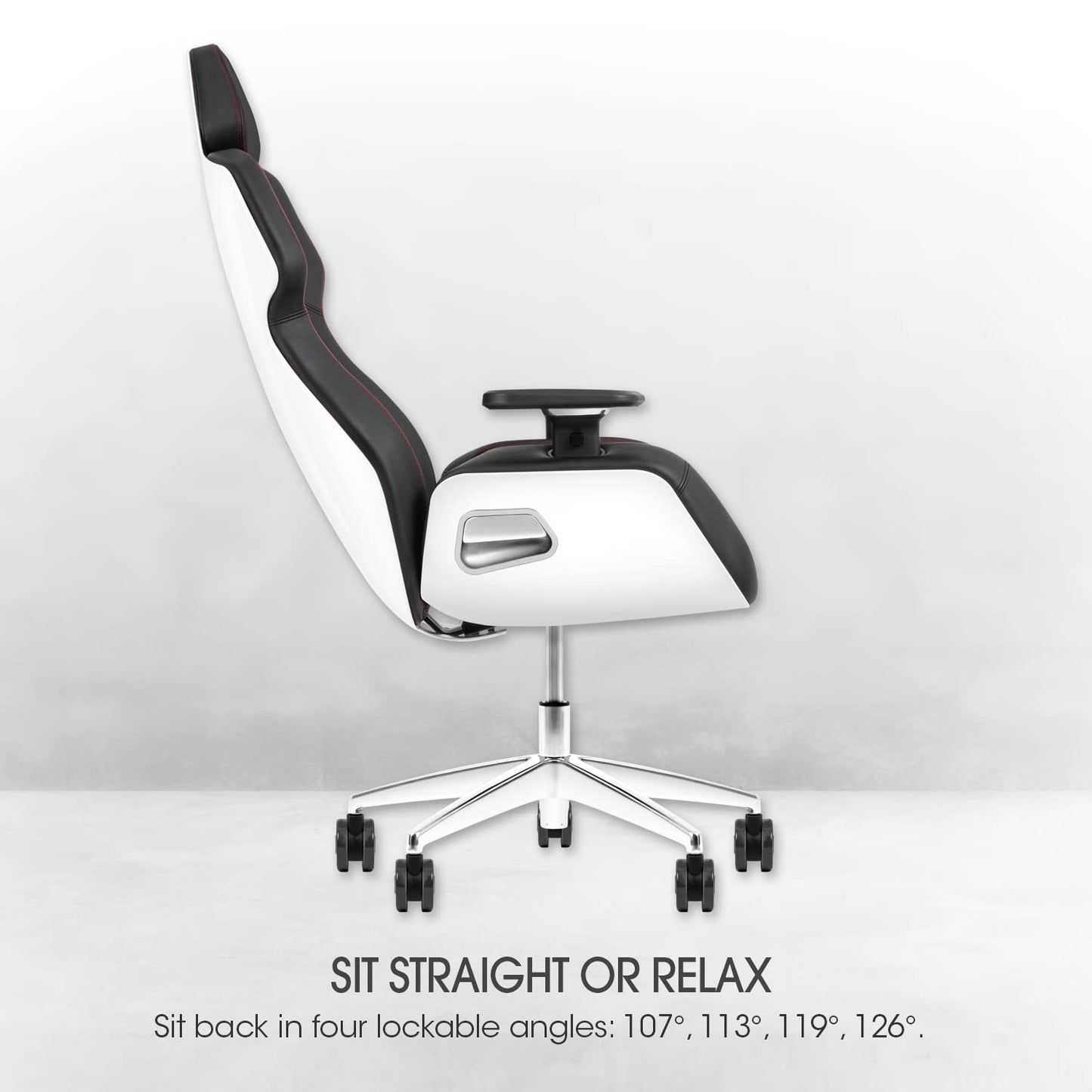 Thermaltake Argent E700 Real Leather Gaming Chair (Glacier White) Design by Studio F∙A∙Porsche, GGC-ARG-BWLFDL-01