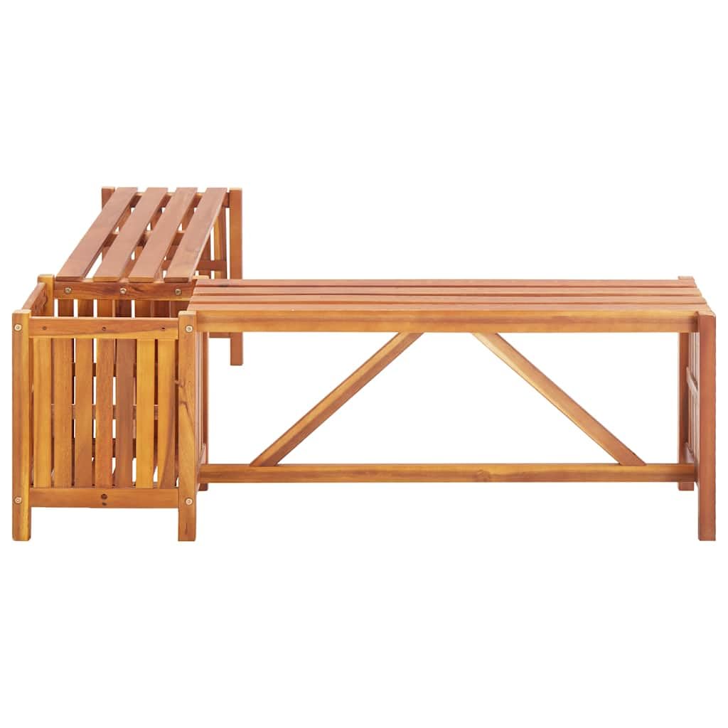 vidaXL 46.1 X 46.1 X 15.7 Solid Acacia Wood Garden Bench in Brown