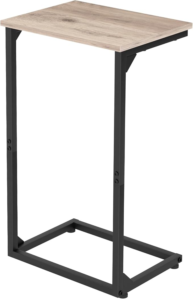 AMHANCIBLE C Shaped End Tables, Couch Side Tables that Slide Under, TV Trays