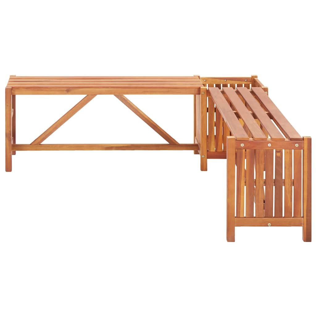 vidaXL 46.1 X 46.1 X 15.7 Solid Acacia Wood Garden Bench in Brown