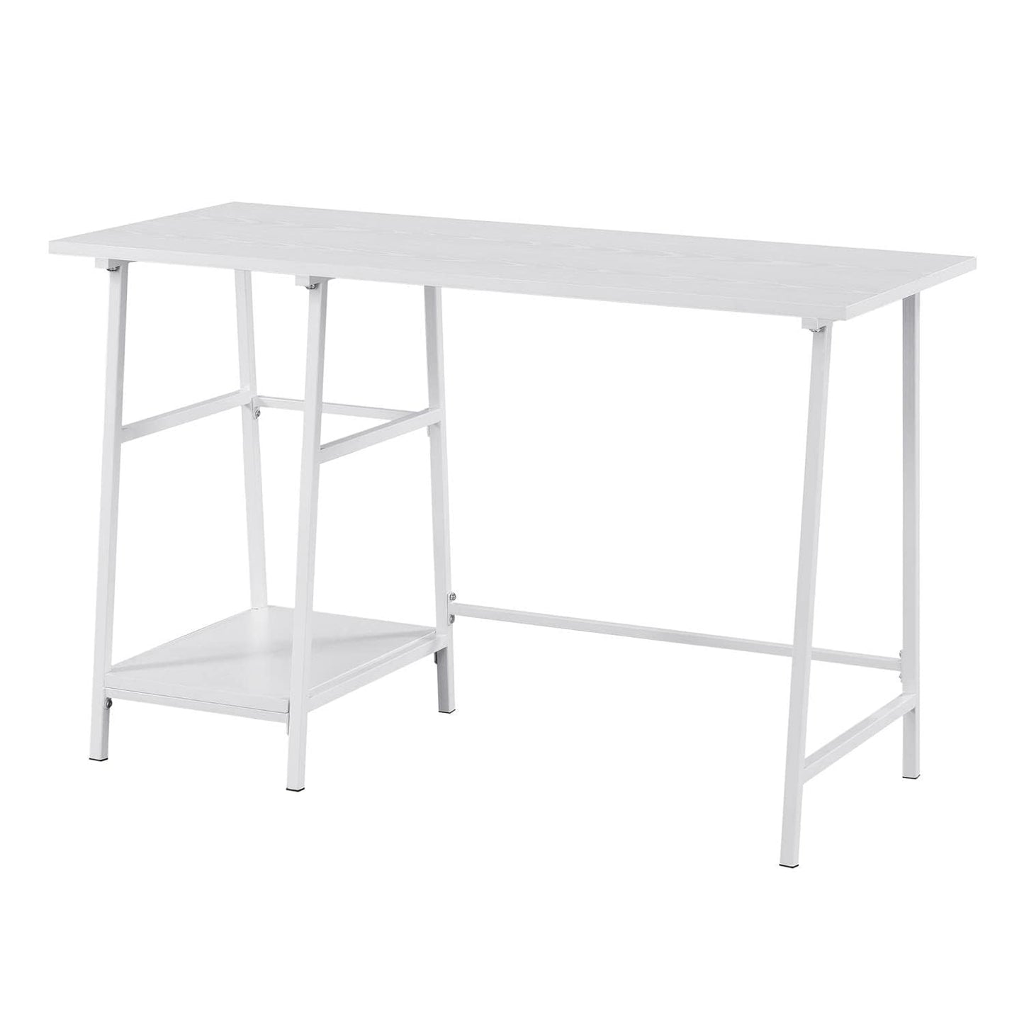 Convenience Concepts Designs2Go Trestle Wood Metal Desk, White/White
