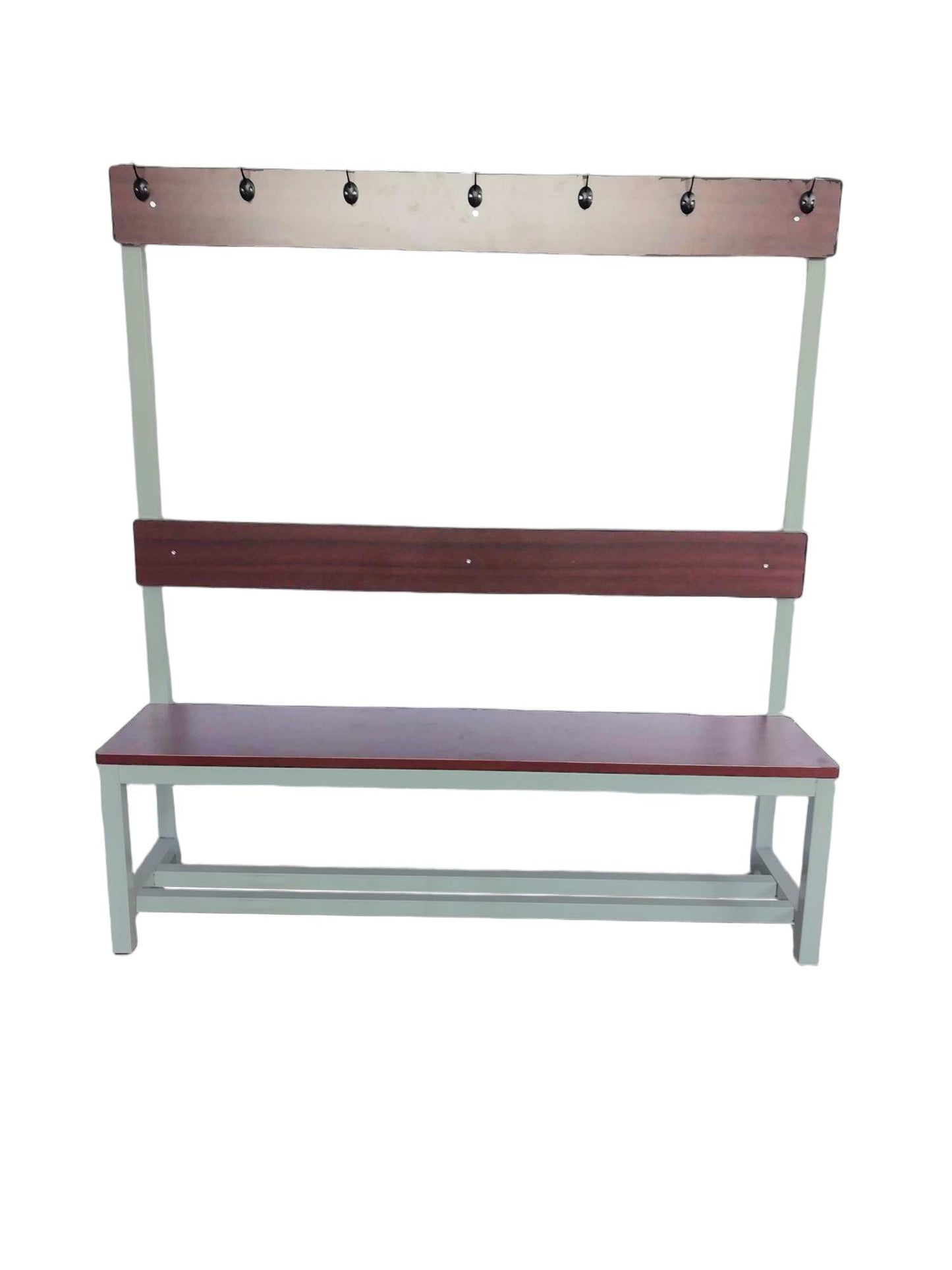 with Shoe Rack Style Changing Room Bench with Hooks, Single - Sided/Double - Sided, Ideal for Hotel, Gym Locker Room,105x37x180cm