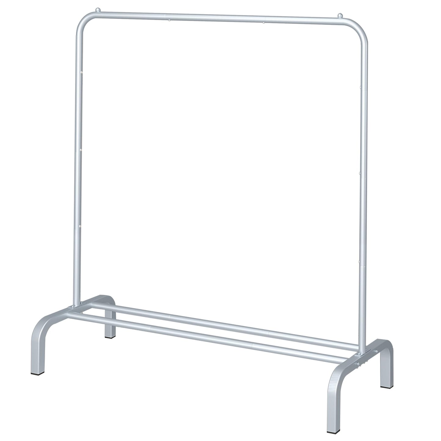 JIUYOTREE Metal Clothing Rack 43.3 Inches Clothes Garment Coat Rack with Bottom Shelf Clothing Rack for Hanging Clothes Coats Skirts Shirts Sweaters Silver Gray