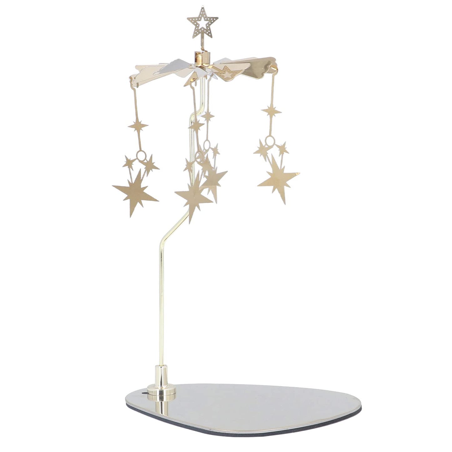 Candle Holder Round Triangle, Metal Wind Candlestick Carousel Candle Tea Light Holder for Home Decoration for Mom Women Wife (Gold Star (No Candle Cup))