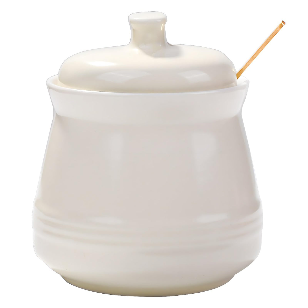 Sugar Bowl with Lid and Spoon, Ceramic Sugar Bowl,Multi-Function Sugar Container Spice Container Salt Jar Condiment Bowls Sugar Jar for Kitchen Storage Organization (Yellow)