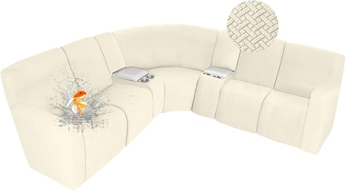 ALIECOM 100% Waterproof Recliner Sectional Couch Covers L Shape Stretch Corner