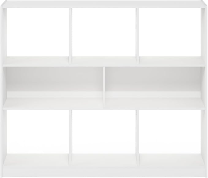 Furinno DALY Book Shelf, 8-Cube Bookshelf, Horizontal Cube Storage Organizer
