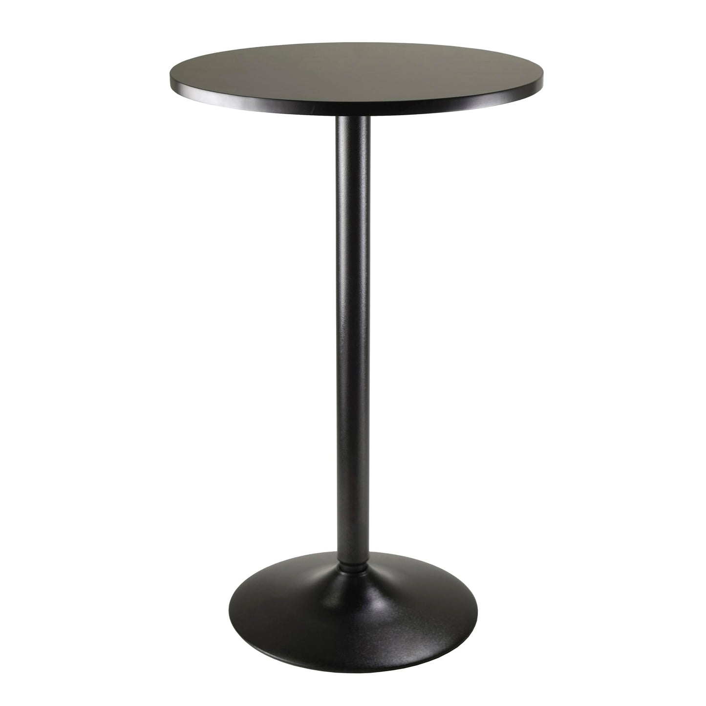 Winsome Obsidion Round Tall Pub Table, 40" in Black, Small High Top Circle Bar Style Cocktail or Bistro Table for Kitchen, Breakfast Nook, Dining Area, Accent Furniture