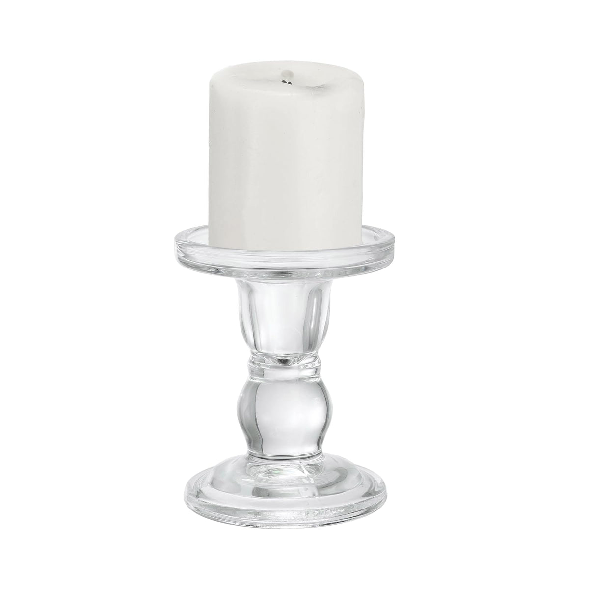uxcell 11 cm Glass Candle Holder for Taper/Column Candles, Candle Holders Tealight Stand Candlestick for Tealight Wedding Table Centerpiece Home Decor, Transparent