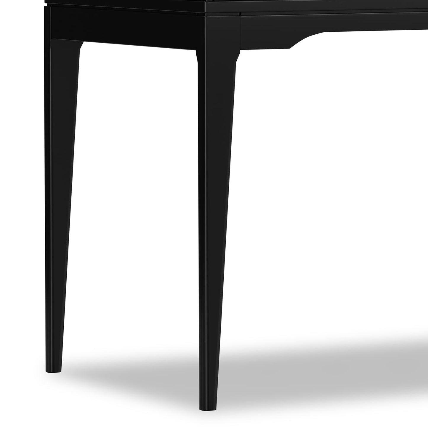 SIMPLIHOME Harper Small Desk - 48 inch Wide Solid Hardwood Writing Desk in Black, Mid-Century Modern Home Office Table for Study or Work with 2 Drawers and Flip-Down Keyboard Tray