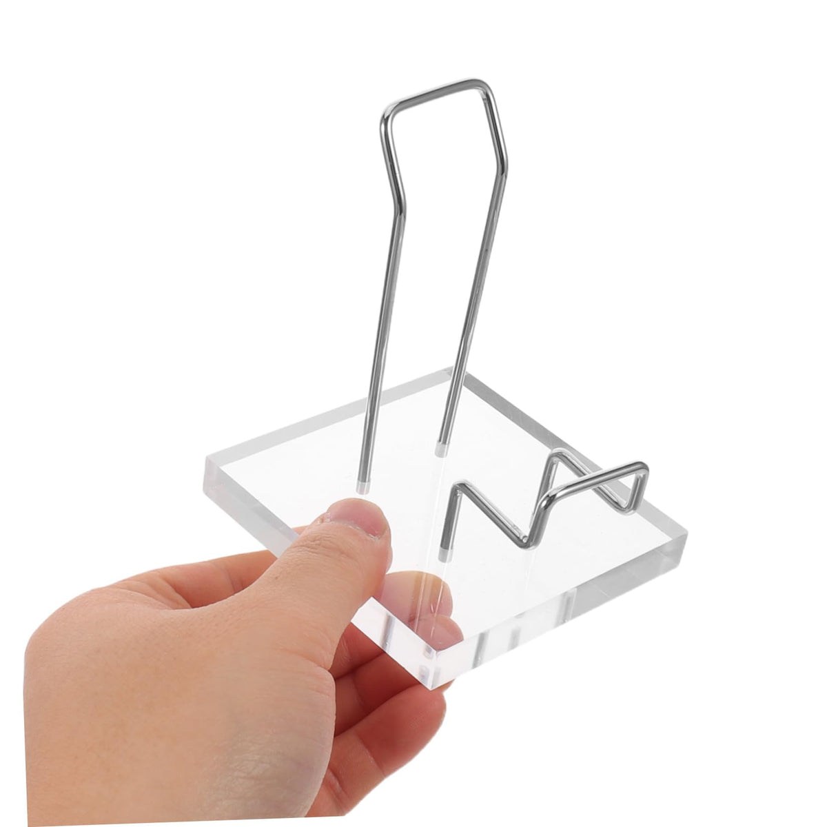 Sosoport Acrylic Crystal Mineral Display Shelf Large Acrylic Display Rack with Silver Iron Frame for Retail Store Office Party Decoration