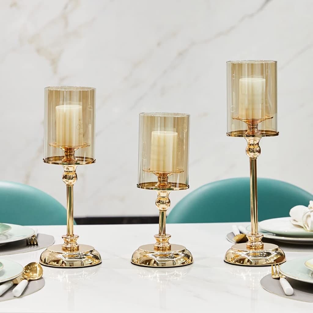 Candlestick Holders European Metal Crystal Candle Lantern Gold Candle Holders Wedding Centerpieces Center Table Candlesticks Parties Home Decor Candle Holders (Color : B)