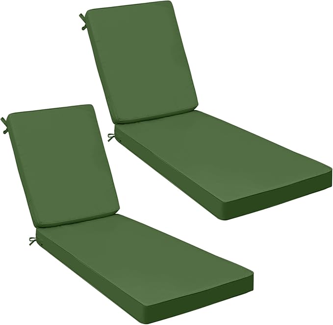 AAAAAcessories Outdoor Chaise Lounge Cushions, Fade-Resistant, Waterproof Patio