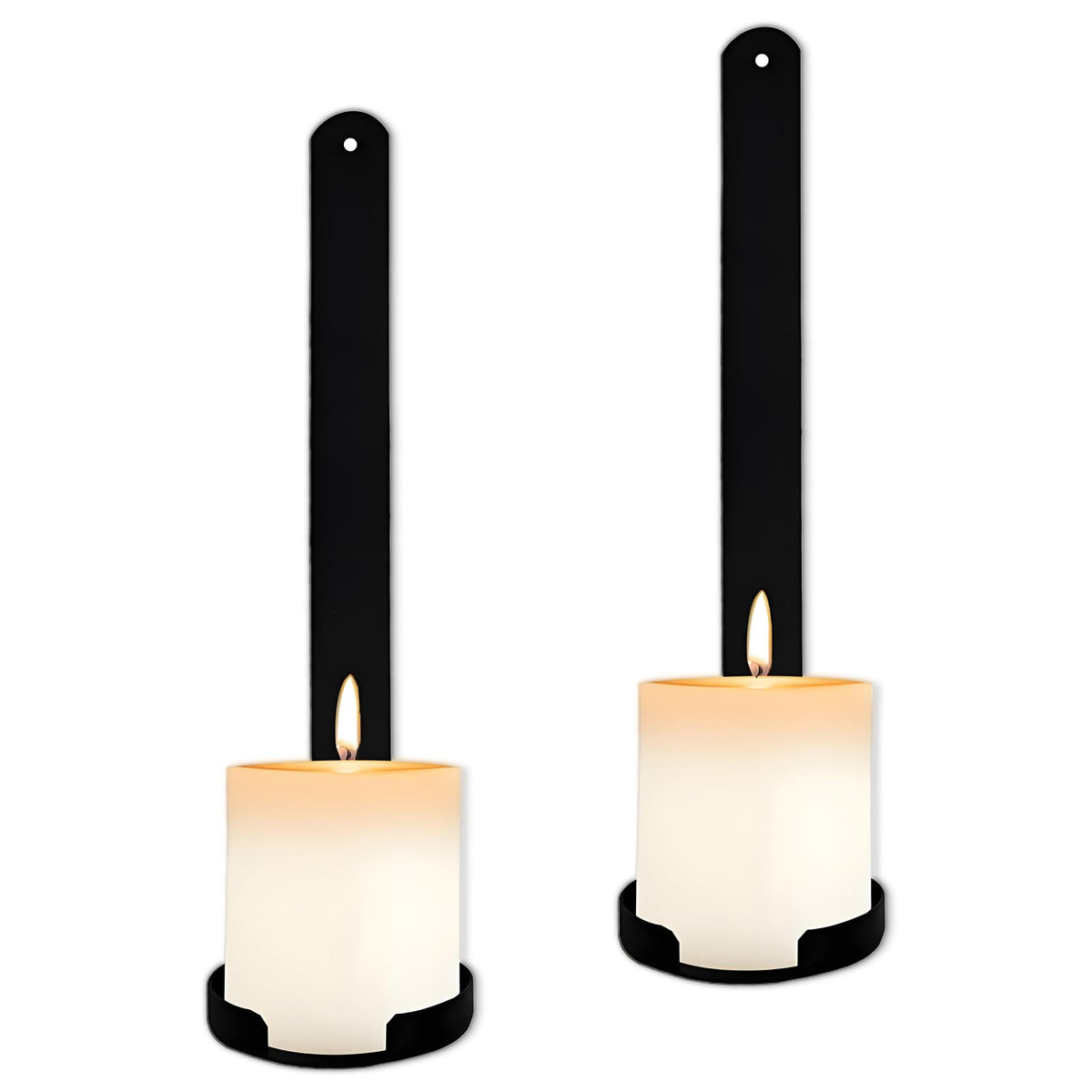 AimtoHome Black Wall Candle Sconces Set of 2, Cast Iron Wall Mounted Candle Holders, Multi-Purpose Farmhouse & Minimalist Modern Decor for Living Room, Hallway