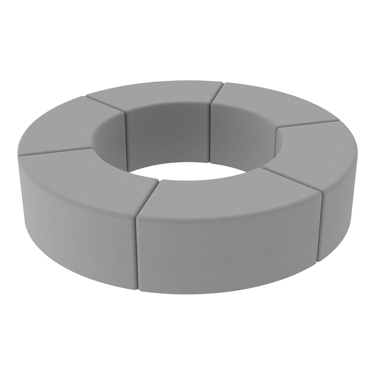 FDP Pro Series Upholstered S-Curve Ottoman Set 18" Height Collaborative Commercial Furniture for Hotel Lobby, Office, School, Restaurant, Library, Waiting Room (6-Piece) - Slate Gray