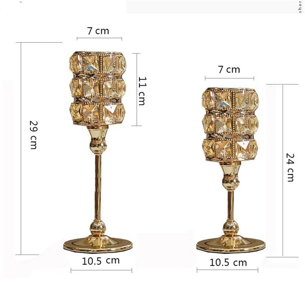 Candle Holders Decorative Crystal Candle Holder for Home Decor, Weddings, Dinners, Parties and Anniversaries Decorative Candle Holder(Small)