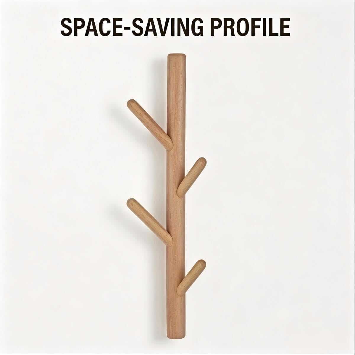 VAWNKUKN Tree-Shaped Wall Mounted Coat Rack (2-Pack) Vertical Hat Rack for Wall, Space-Saving Coat Rack Wall Mount for Entryway, Bedroom, Clothes Rack Wall Mount（Nature