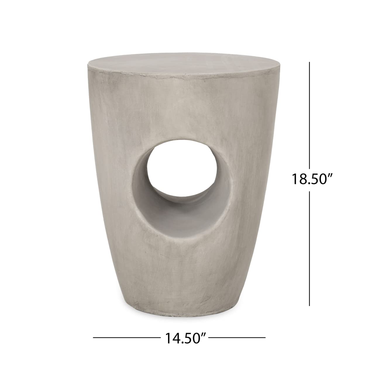 Christopher Knight Home Randall Outdoor Contemporary Lightweight Accent Side Table, Concrete Finish