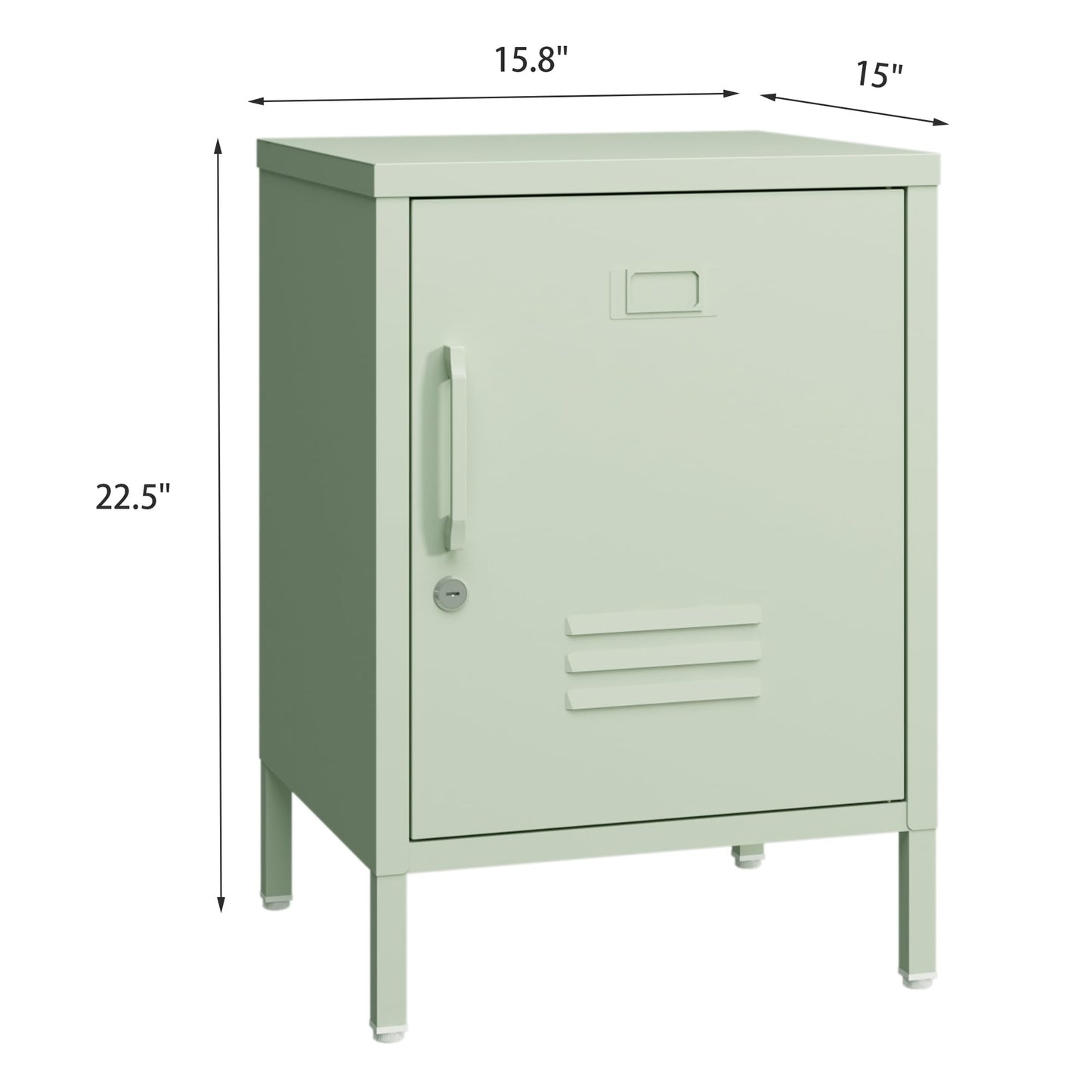 Metal Nightstand Modern End Side Table Steel Bedside Storage CaB0DK925YNbinet with Shelf Easy Assembly for Living Room Bedroom （15.8”W x 15”D x 22.5”H ）