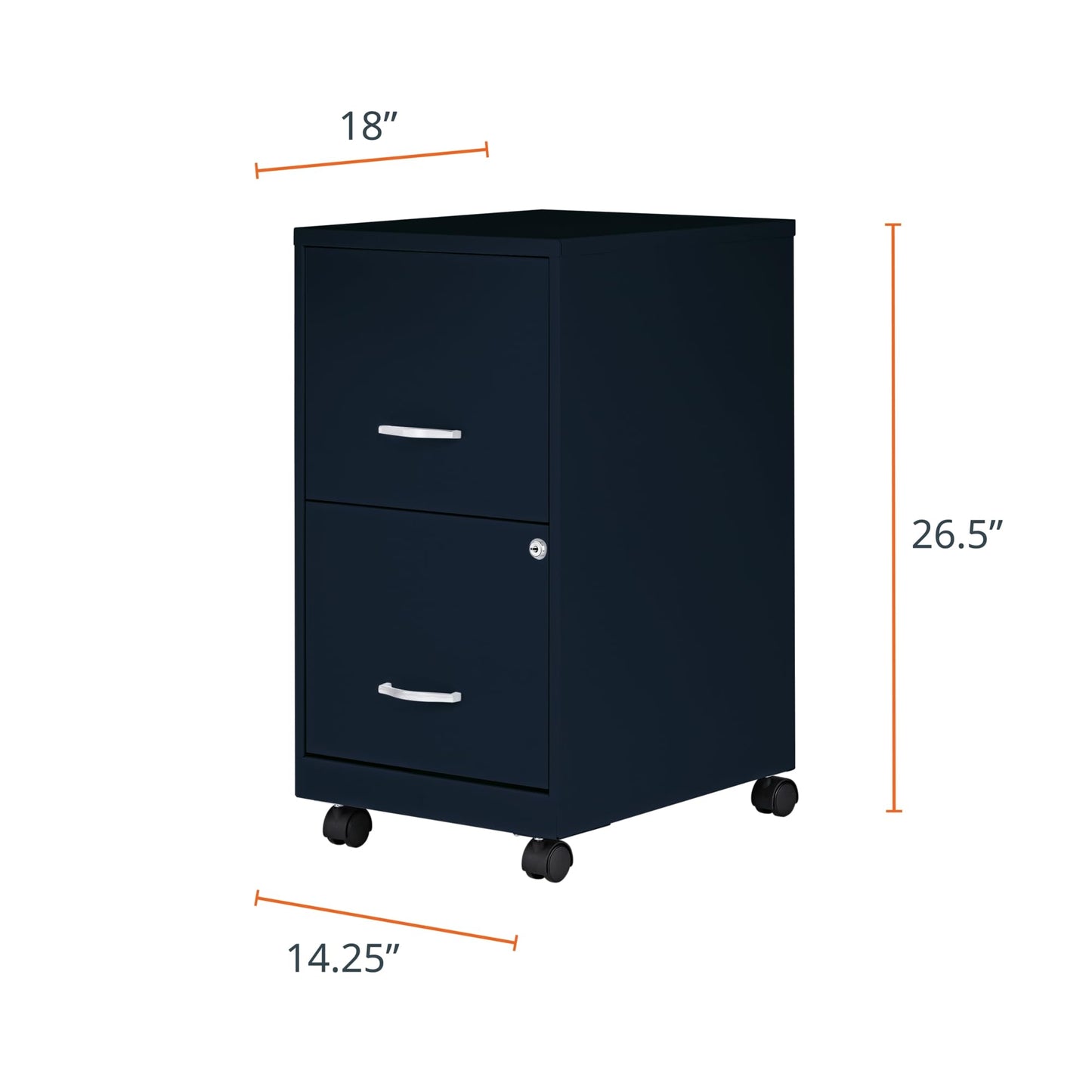 Lorell LYS SOHO File/File Mobile File Cabinet, Navy