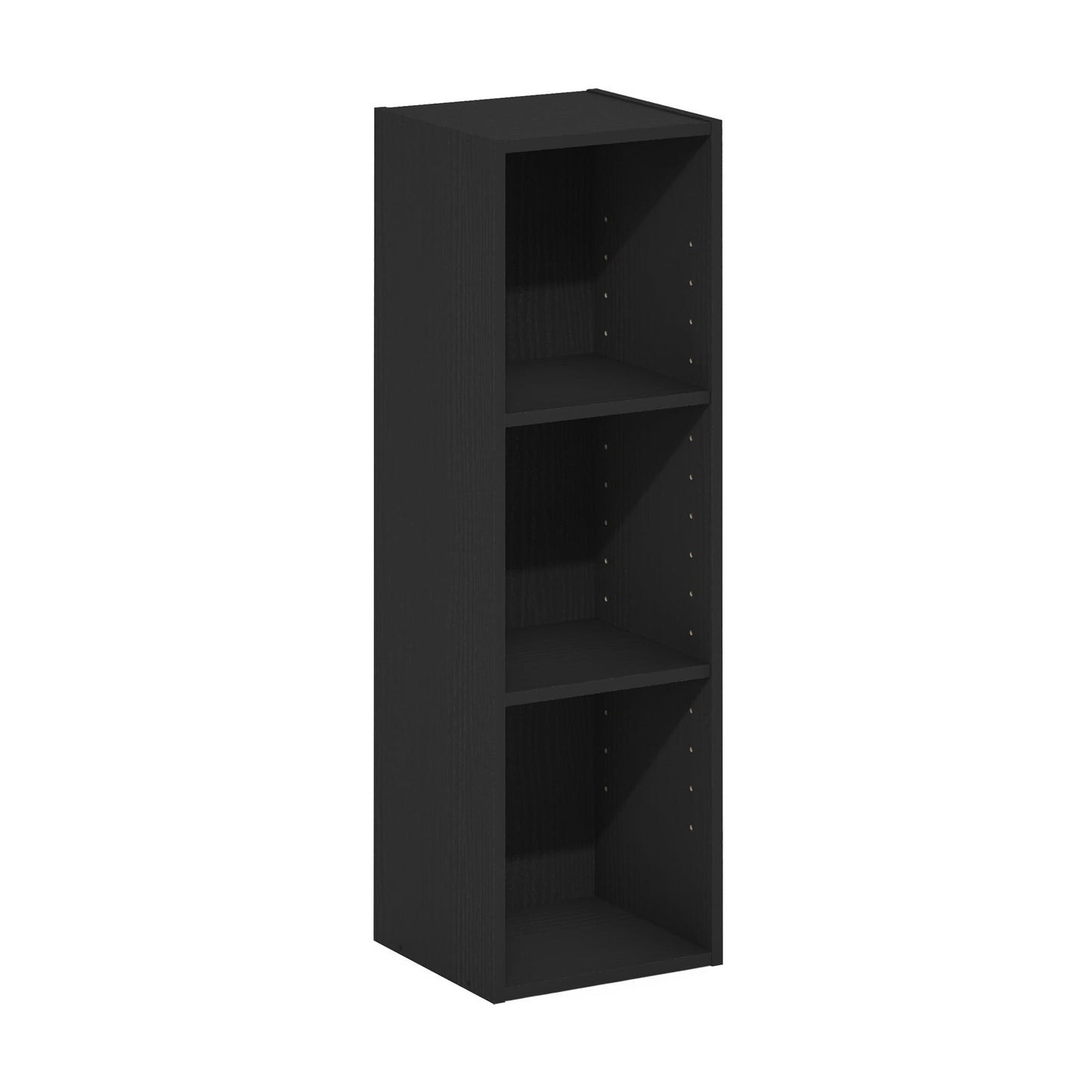 Furinno Fulda Book Shelf, 3-Tier Narrow Bookshelf, Bookcase with 10-in Width Storage Shelf, 9.3 x 9.8 x 31.5, for Living Room, Bedroom, Home Office, Blackwood