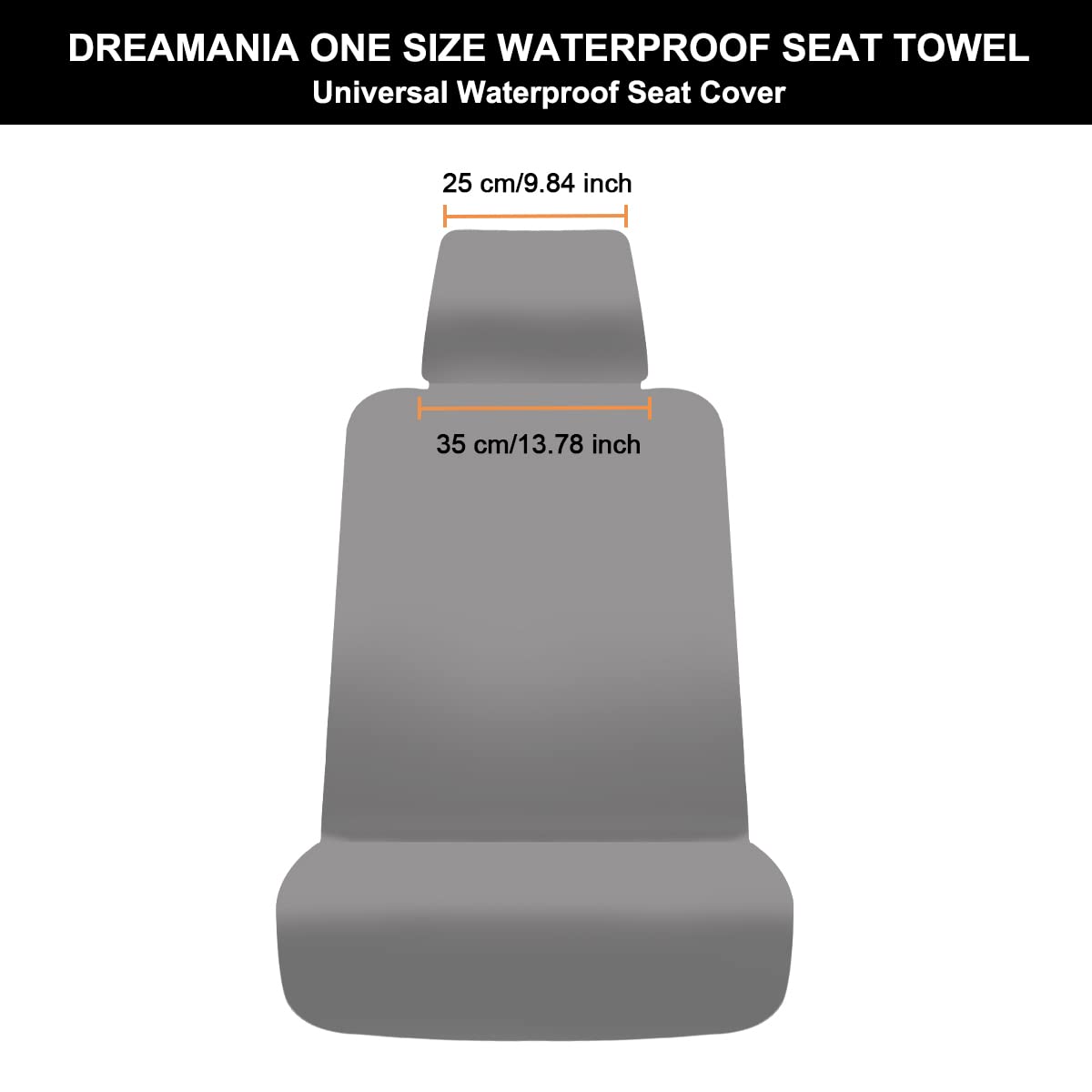 DREAMANIA Waterproof Seat Cover, 2pcs Upgraded Sweat Carseat Protector, Perfect for Universal Anti-Slip Car Truck SUV Seat, Ideal for Surfing Yoga Gym Workout, Black