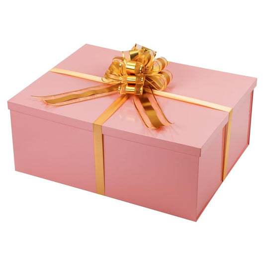 UoeRing Pink Extra Large Gift Box 1Pcs 22x17x9 inch,luxury Gift Box with Lid for Presents Birthday Christmas Valentine's Day (Includes Pull Bows,Card,Envelope,Filler)