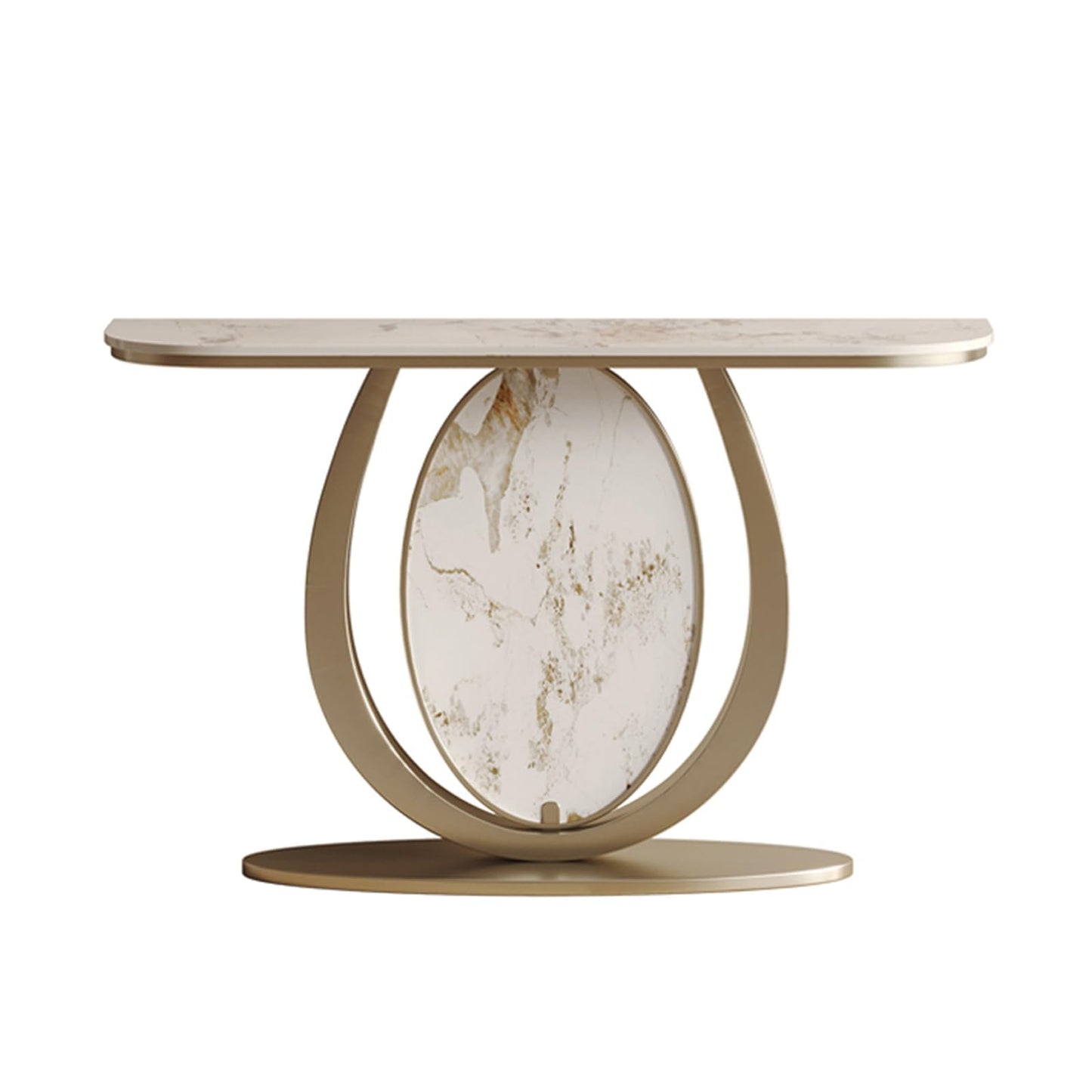 Sofa Tables Modern Wooden Console Table，Modern Entryway Table, Contemporary Accent Table, Slate Console Table, Glam Rectangle Sofa Table with Double Arc Base, for Entrance, Living Room, Foye