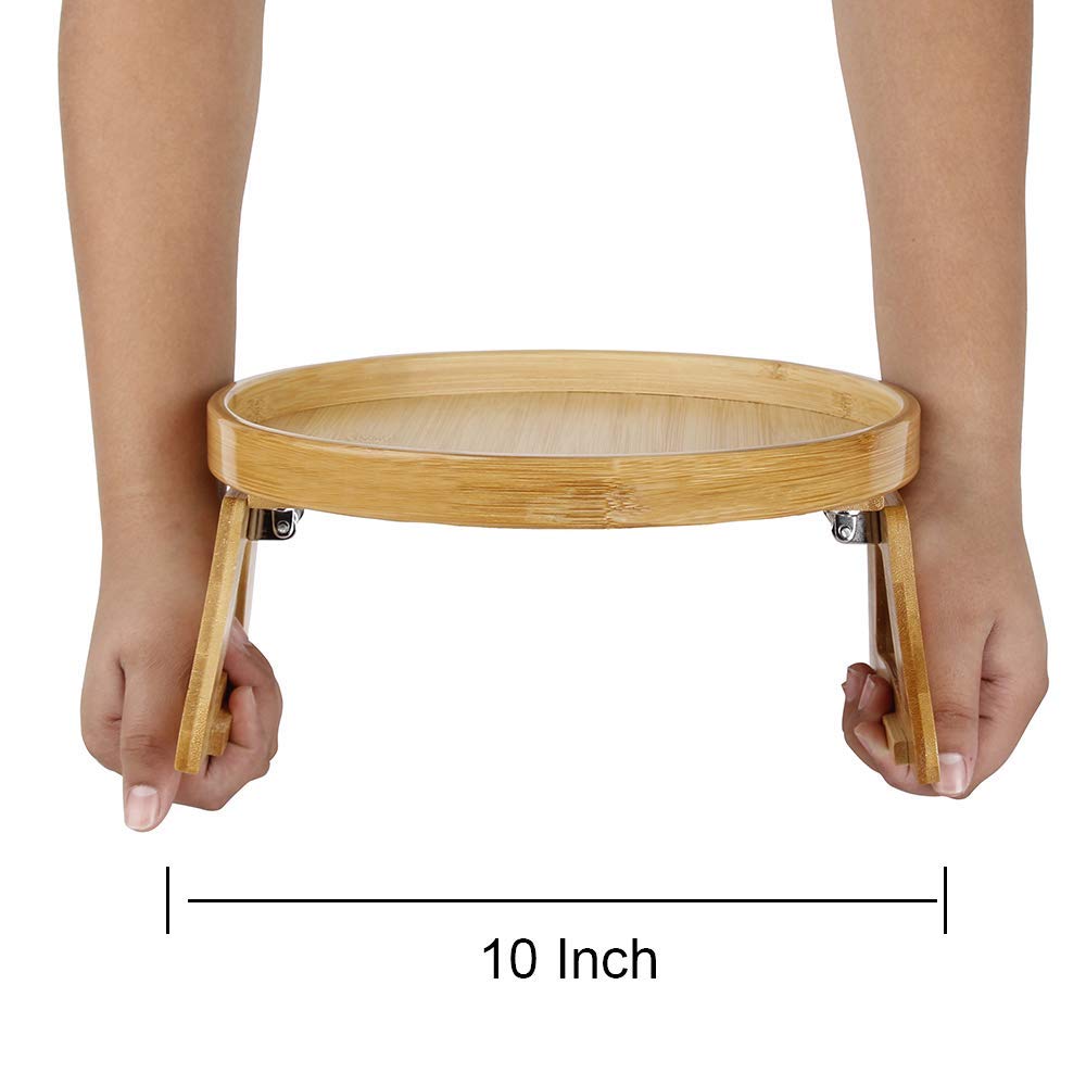 Pekokavo Sofa Arm Clip Tray, Side Table for Remote Controls/Drinks/Gamepads Holder (Bamboo)