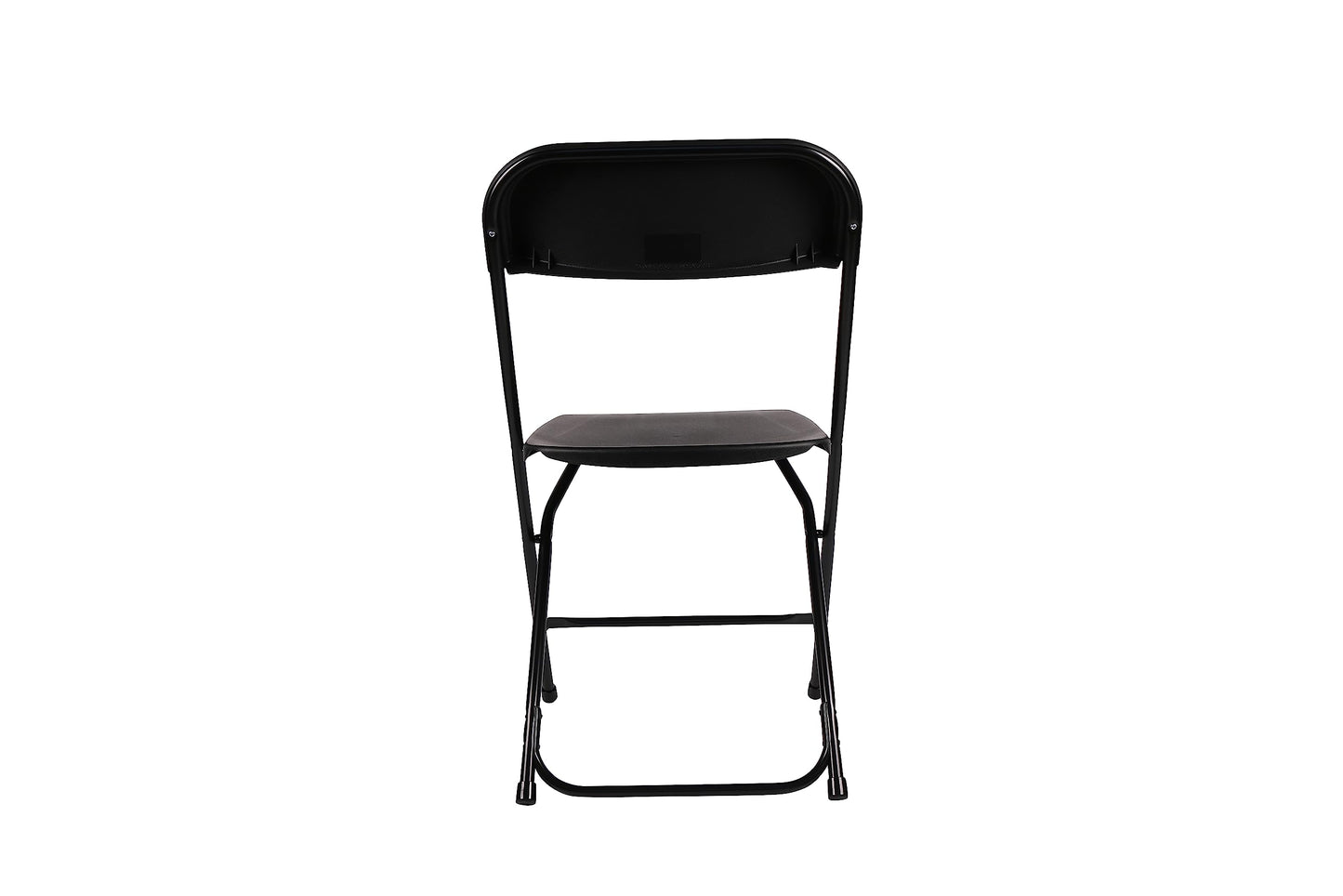 BTEXPERT Set of 2,Black Plastic Folding Chair Steel Frame Commercial High Capacity Event Chair Lightweight Set for Office Wedding Party Picnic Kitchen Dining Church School