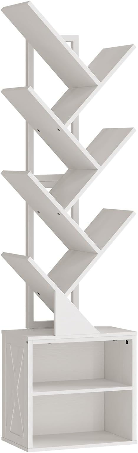 RALGEND Tree Bookshelf, 6 Tier Bookcase