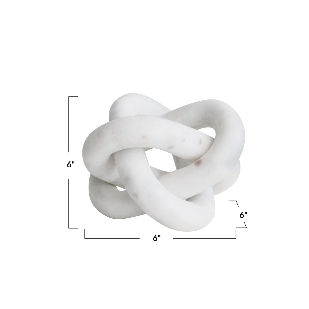 Bloomingville Decorative Interlocking Marble Chain with 3 Links, White