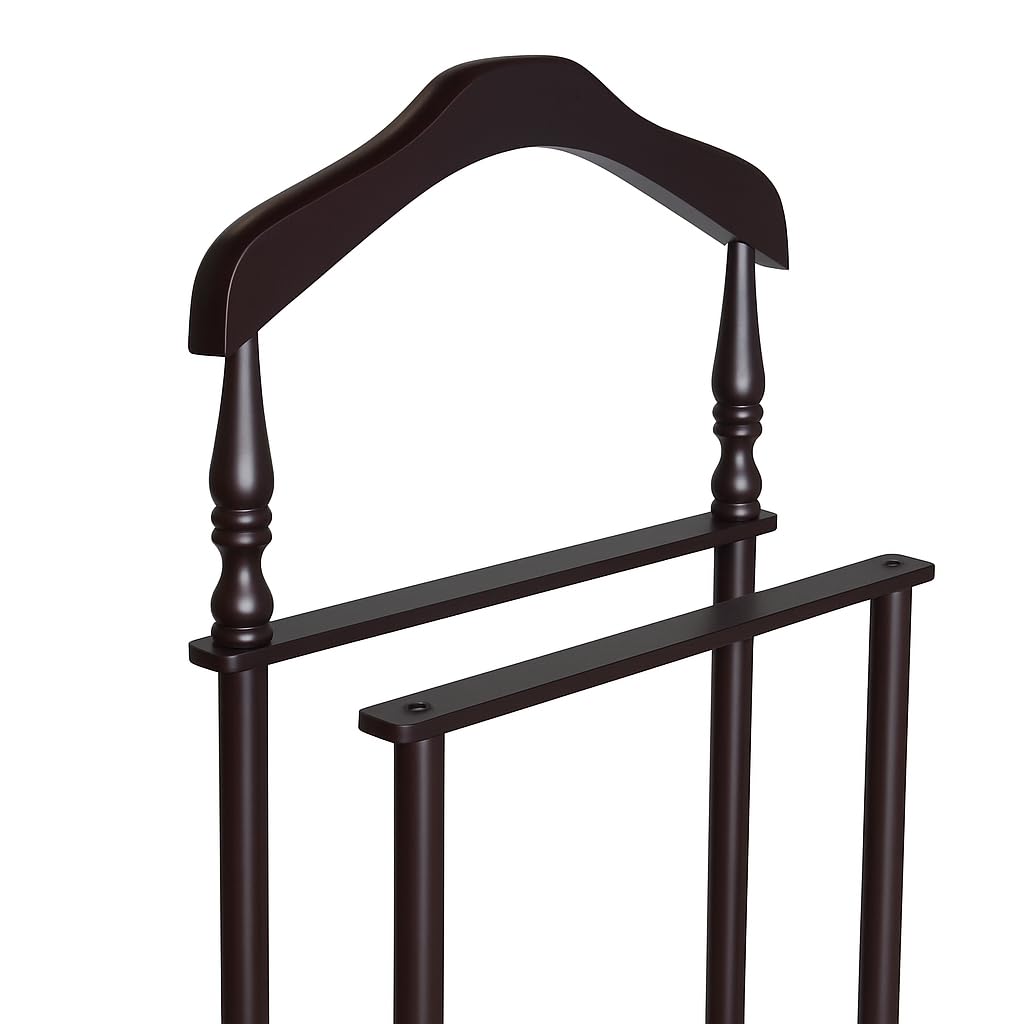 Proman Products Sakura Twin Valet with Wooden Hanger, Trouser Bar & Tie Bar, Walnut