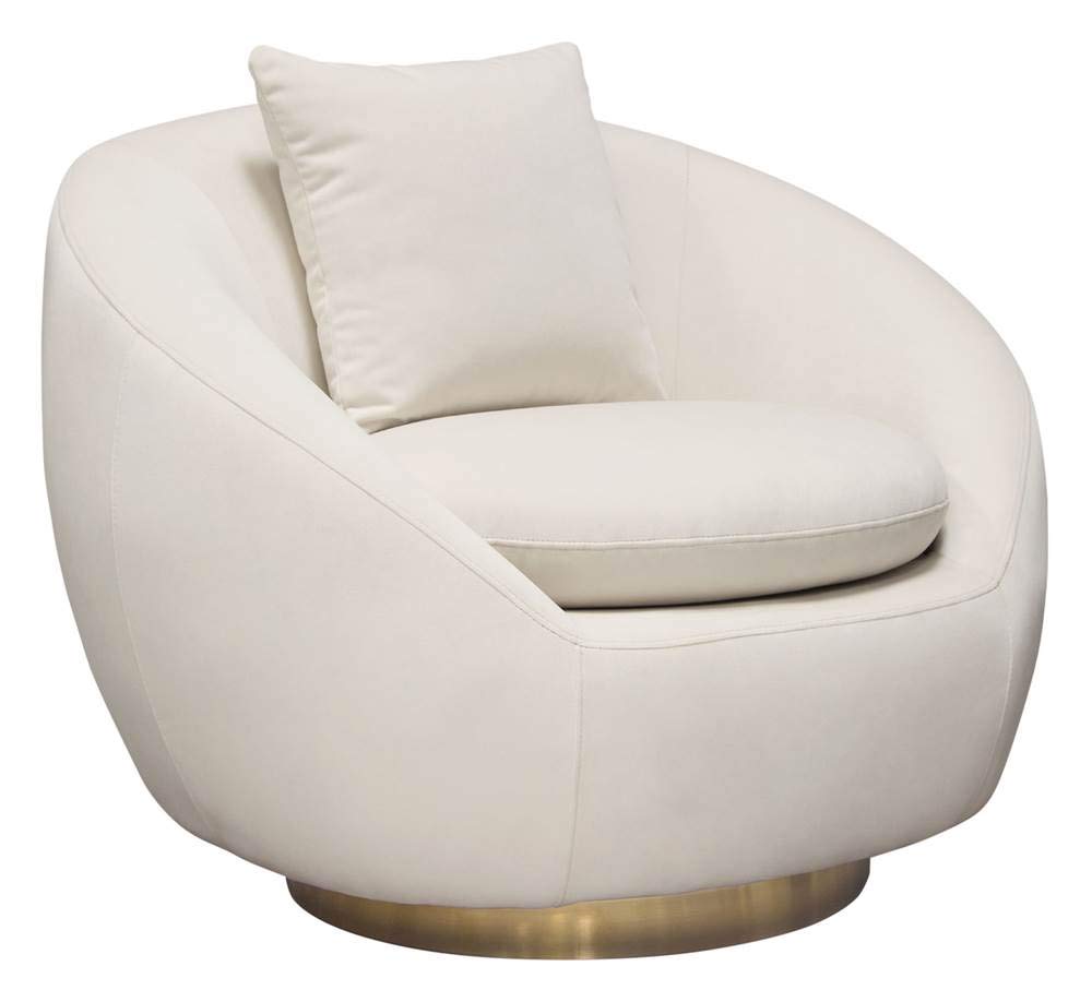 Diamond Sofa Swivel Accent Chair in Light Cream
