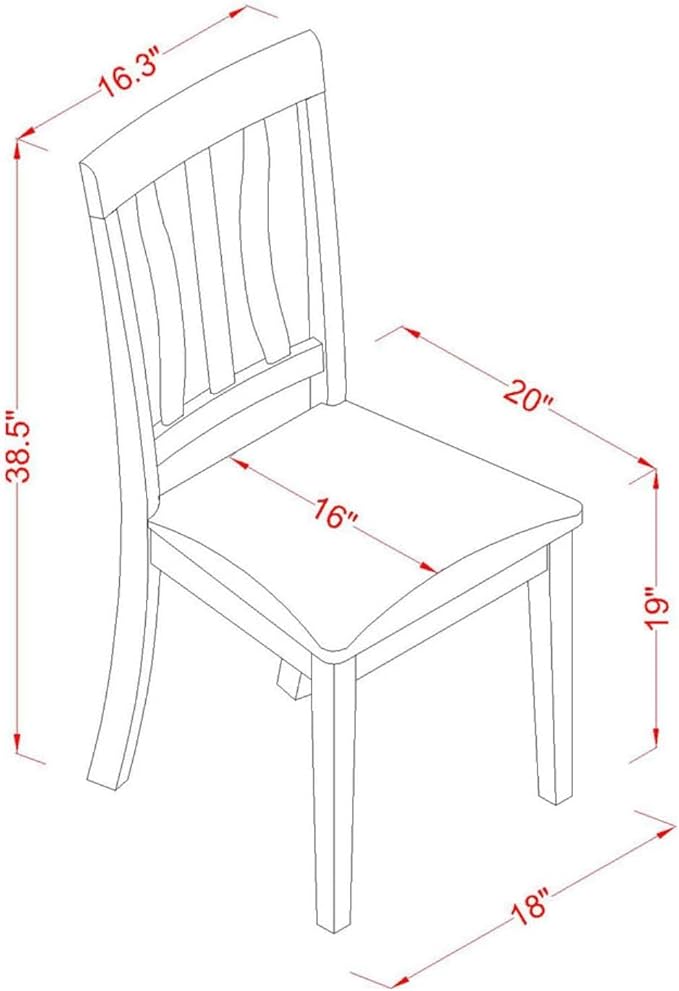 East West Furniture ANC-CAP-LC Antique Dining Chairs