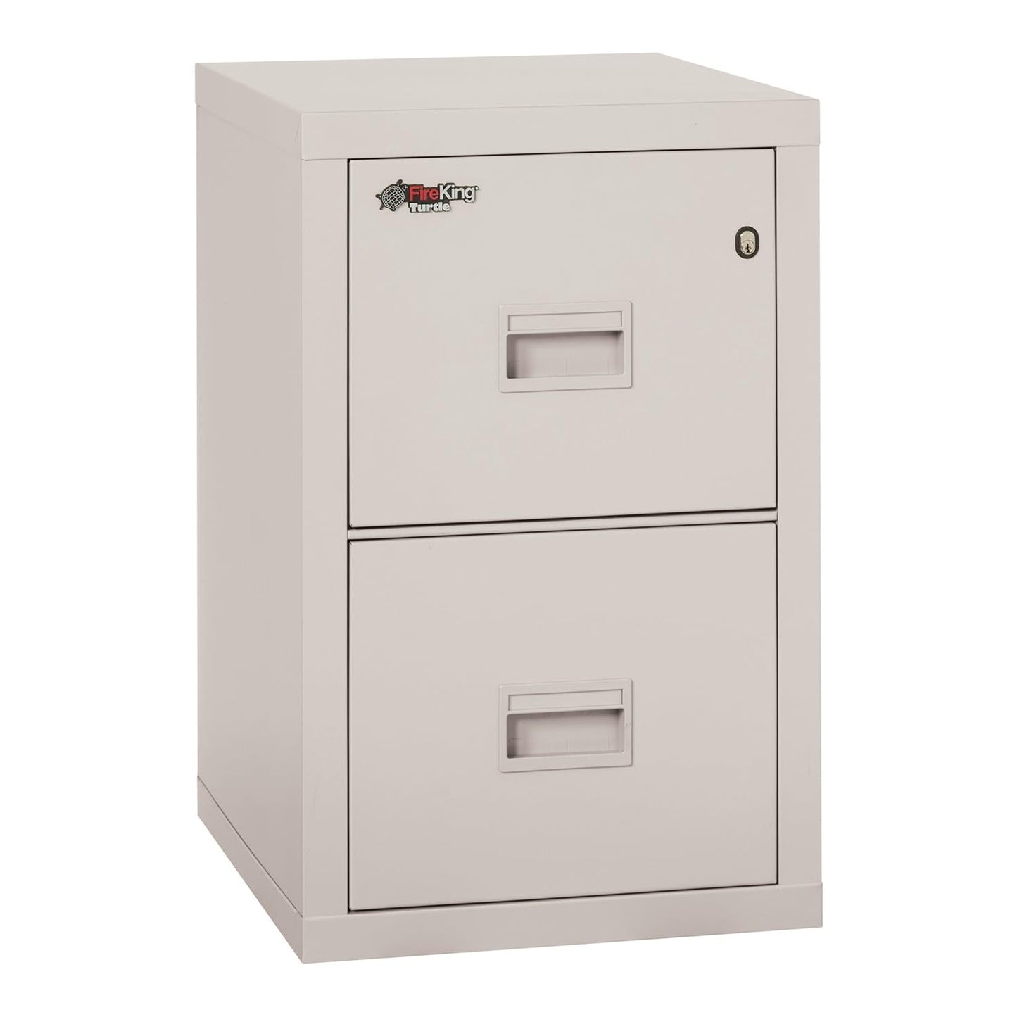 FireKing Turtle Vertical 2 Drawer Legal and Letter Fire Safe File Cabinet with Key Lock, 1 Hour Fire Rated, UL Rated & Water Resistant Home Safe, Filing Cabinet, Made in The USA, Platinum