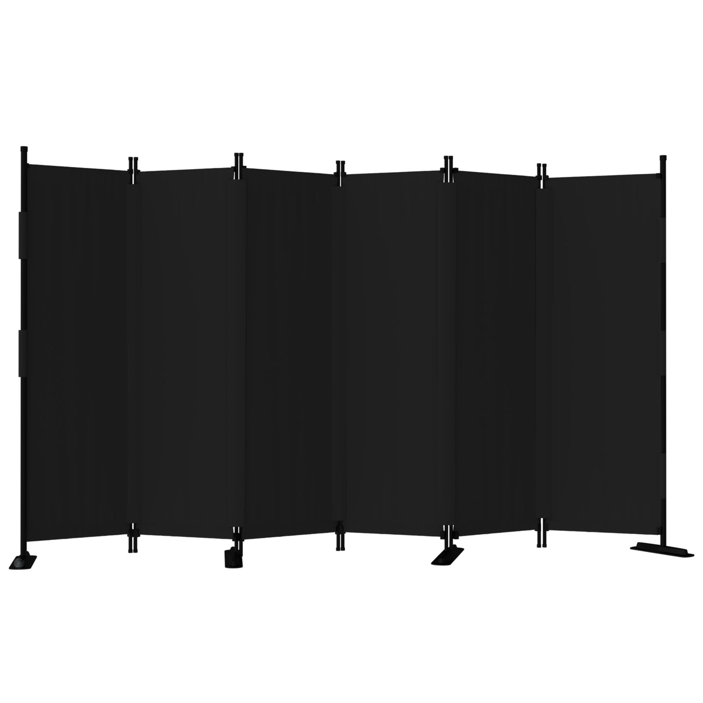 Phonjoroo Room Divider, 6 Panel Upgraded Folding Privacy Screen, 132” Highly Secretive Separation with 4 Metal Feet, Partition Screen, Lightweight Freestanding Wall Divider Bedroom (Black)