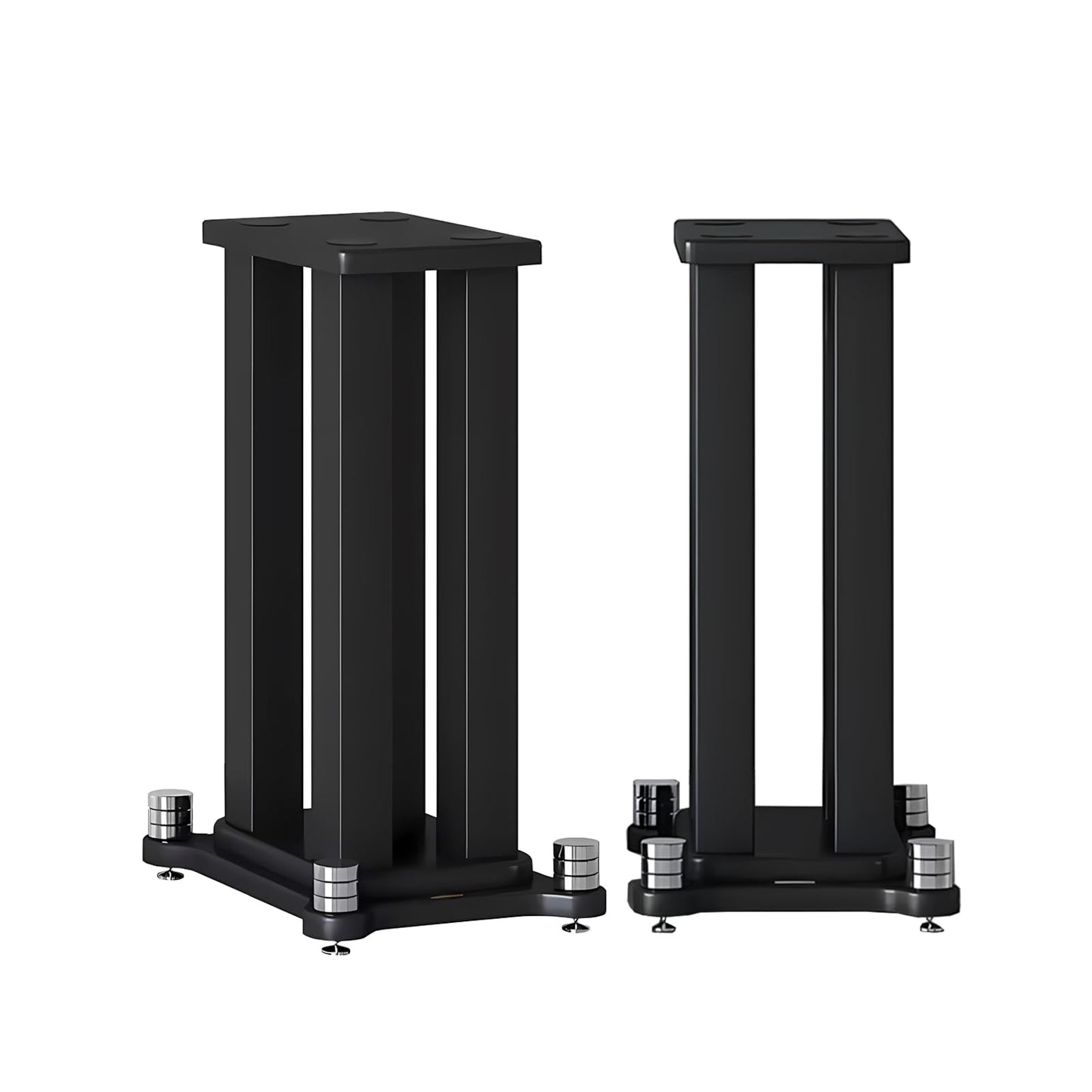 Universal Wooden Speaker Stands Pair, Heavy Duty Floor Standing Speaker Mount, Bookshelf & Studio Monitor Stands for Home Theater Surround Audio System (23.6in)