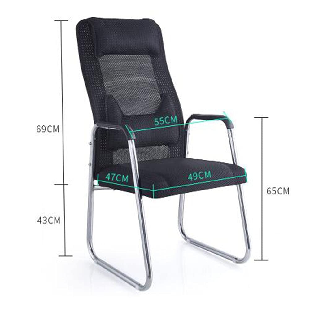 Mesh Conference Chair High Back Office Chair with Black Steel Feet Modern Cantilever Desk Chair for Office Boardroom Visitors Computer Chair (Black)
