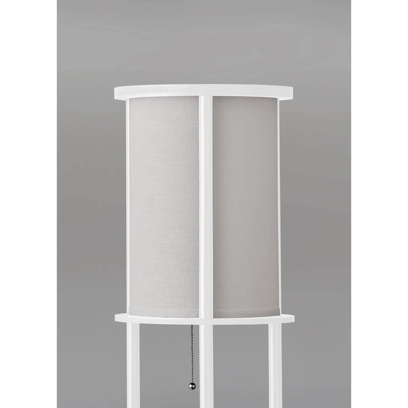 Adesso 3117-02 Stewart Round Shelf Floor Lamp, White Base Finish