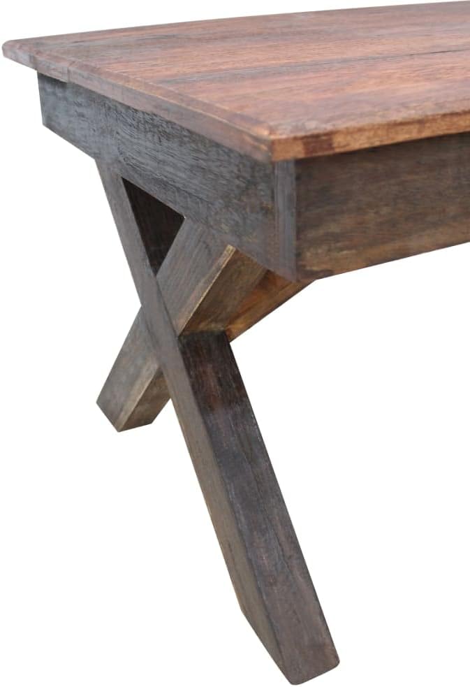 Rustic Farmhouse Coffee Table Handmade from Reclaimed Mixed Woods, 43.3 inch