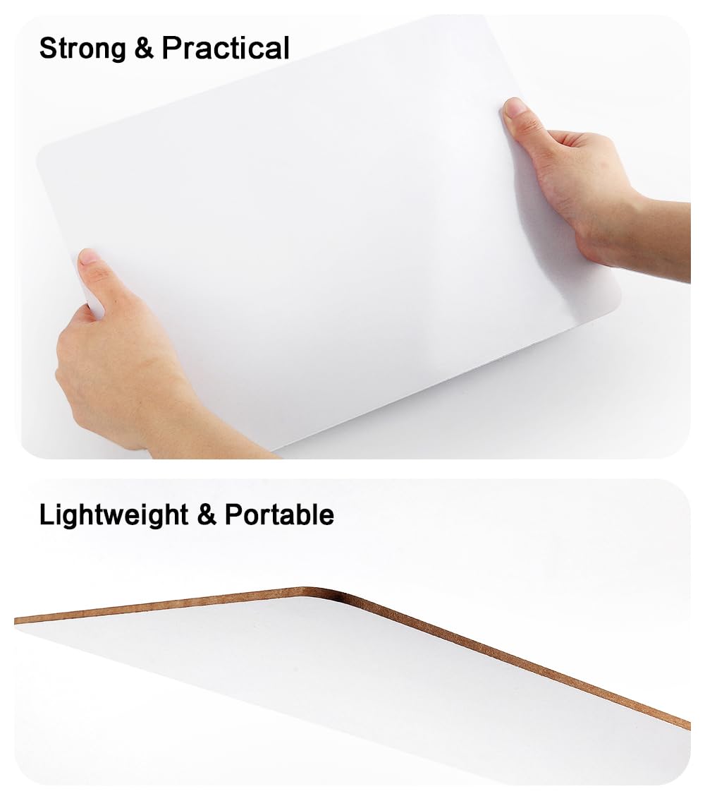 Dry Erase Lapboards, HERKKA 8 Pack Double Sided Dry Erase Lap Boards 9 x 12.5 Inch, 8 Markers, 8 Erasers, Small Dry Erase Boards for Classroom Supplies