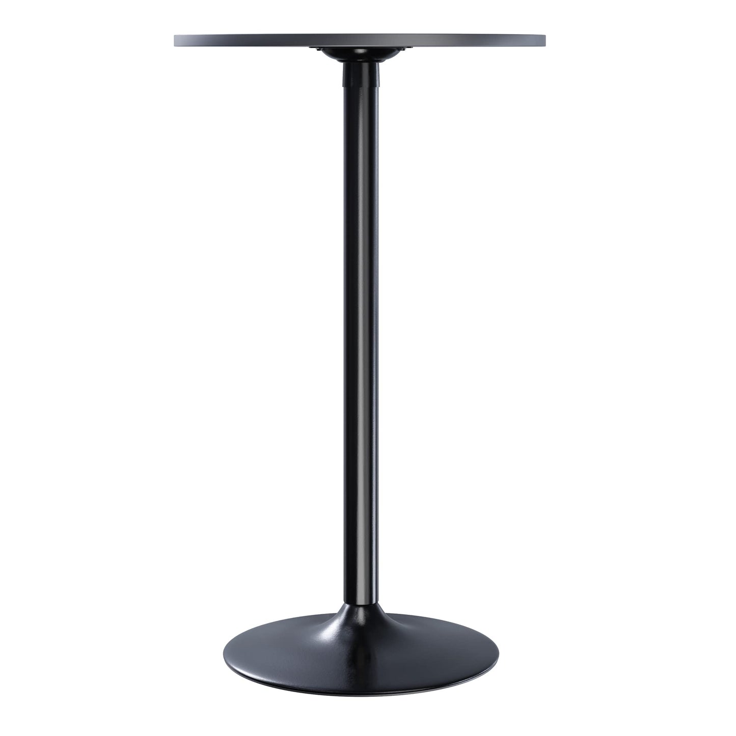 Winsome Obsidion Round Tall Pub Table, 40" in Black, Small High Top Circle Bar Style Cocktail or Bistro Table for Kitchen, Breakfast Nook, Dining Area, Accent Furniture