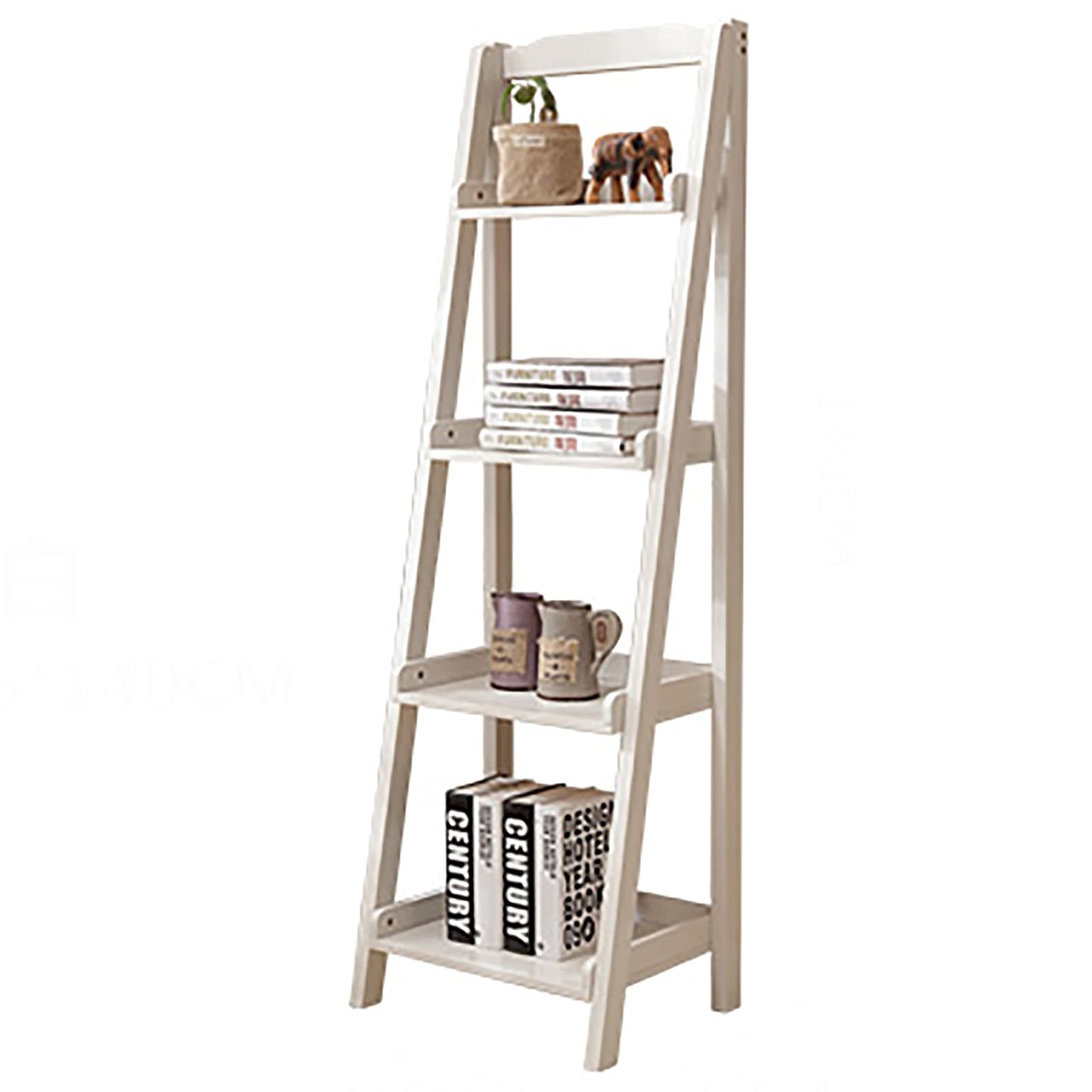 Wddwymll 4 Tier Ladder Shelf,Industrial Design Living Room Bookcases,Sturdy Easy Assembly,for Balcony,Bedroom,Office Storage Shelves