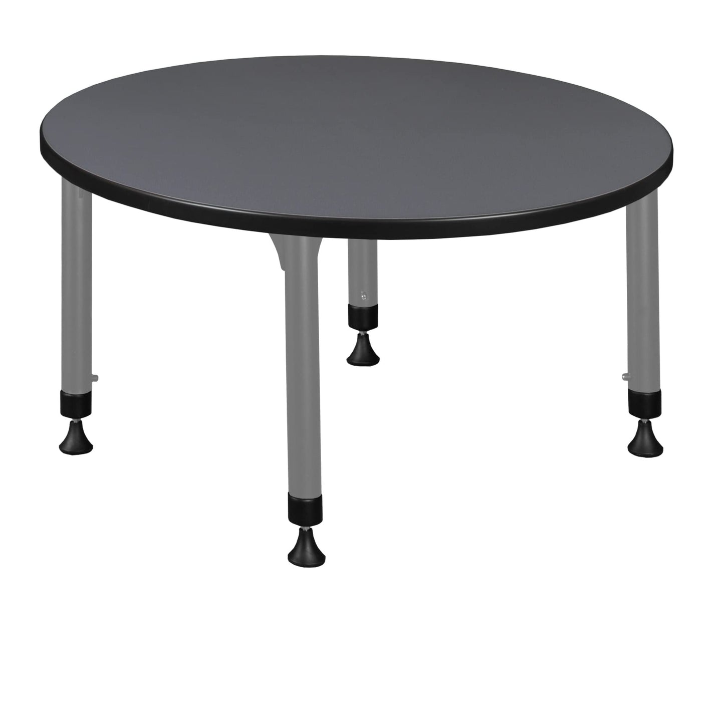 Romig Trek 36 in. Round Height Adjustable Classroom Activity Table- Grey Top & Grey Base